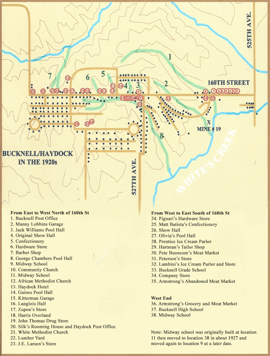 Francis Butcher Map of 1920's Haydock and Bucknell Iowa