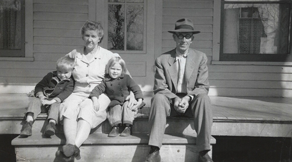 Gordon and Barbara with Grandparents David and Emma Peterson