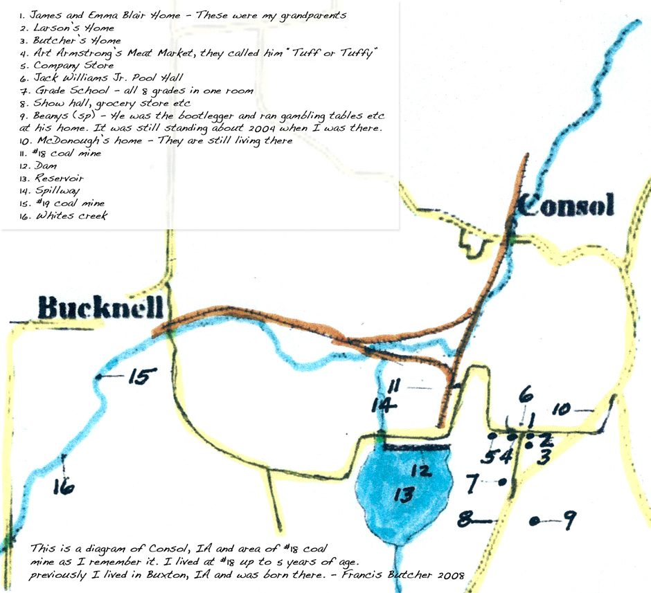 Francis Butchers Map of Consol, IA