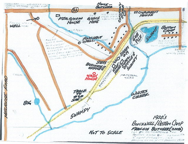Hand Drawn Map of Bucknell, IA by Francis Butcher
