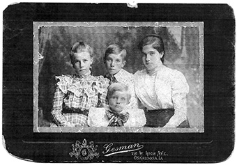Emma with her Nylander siblings in a 1896 photo